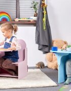 Suporto Set masuta cu scaun incorporat pentru copii 3 in 1 din lemn Mdf 3-6 ani roz