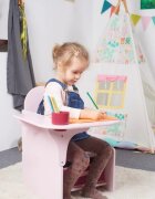 Suporto Set masuta cu scaun incorporat pentru copii 3 in 1 din lemn Mdf 3-6 ani roz