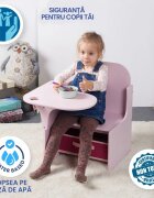 Suporto Set masuta cu scaun incorporat pentru copii 3 in 1 din lemn Mdf 3-6 ani roz