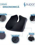 Suporto Set perna de sezut si perna lombara inalta Confort Complet Negru