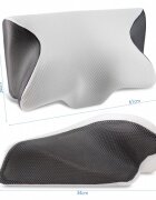 Suporto Set perna ortopedica cervicala pentru dormit cu extensii gri + masca de dormit 3D cu saculet verde smarald ideale pentru ochi obositi si un somn odihnitor