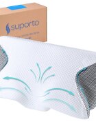 Suporto Set perna ortopedica cervicala pentru dormit cu extensii negre + masca de dormit 3D cu saculet verde smarald ideale pentru ochi obositi si un somn odihnitor