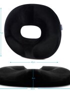 Suporto Set perna ortopedica lombara completa si perna sezut Donut din spuma cu memorie negru