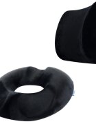 Suporto Set perna ortopedica lombara si perna pentru sezut Donut din spuma cu memorie Negru