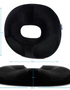 Suporto Set perna ortopedica lombara si perna pentru sezut Donut din spuma cu memorie Negru