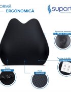 Suporto Set perna pentru sezut semi-colac si perna lombara confort negru