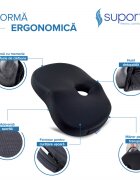 Suporto Set perna pentru sezut si perna lombara Compact negru