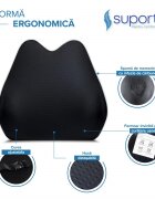 Suporto Set perna pentru sezutcoccis si perna lombara Confort Slim negrugri