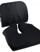 Suporto Set perna sezut confort si perna lombara compact Negru