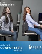 Suporto Set perna sezut confort si perna lombara compact Negru