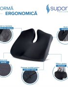 Suporto Set perna sezut si perna lombara Confort Negru