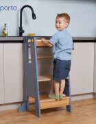 Suporto Turn de invatare tip Learning tower pentru copii GriMaro rol de inaltator cu treapta de urcare reglabila antiderapanta si balustrade de protectie