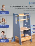 Suporto Turn de invatare tip Learning tower pentru copii GriMaro rol de inaltator cu treapta de urcare reglabila antiderapanta si balustrade de protectie