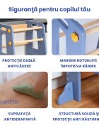 Suporto Turn de invatare tip Learning tower pentru copii GriMaro rol de inaltator cu treapta de urcare reglabila antiderapanta si balustrade de protectie