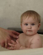 TEGA BABY Cadita pliabila cu dop de scurgere si termometru Natural Linen