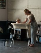 TEGA BABY Cadita pliabila cu dop de scurgere si termometru Natural Linen