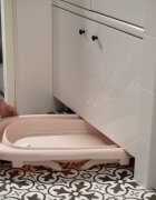 TEGA BABY Cadita pliabila cu dop de scurgere si termometru Rosewater