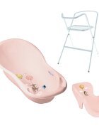 TEGA BABY Set Cadita 102cm cu suport metalic si suport anatomic Forest Roz