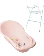 TEGA BABY Set Cadita 86 cm cu suport metalic Forest Roz