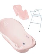 TEGA BABY Set Cadita 86 cm cu suport metalic si suport anatomic Duck Roz