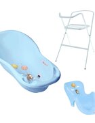 TEGA BABY Set Cadita 86 cm cu suport metalic si suport anatomic Forest Albastru