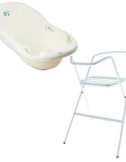TEGA BABY Set Cadita DogCat 86 cm cu senzor de temperatura Galben + Suport metalic