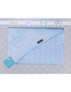 Texpol Prosop din fibra de bambus cu gluga pentru bebelusi si copii Hands-free Prince Blue 85x85cm