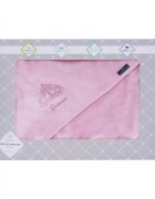 Texpol Prosop din fibra de bambus cu gluga pentru bebelusi si copii Hands-free Princess Pink 85x85cm