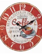 TFA Ceas analog de perete din mdf design vintage coffee