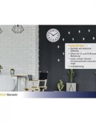 TFA Ceas analog silentios de perete cu capac din sticla cifre mari alb