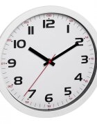TFA Ceas analog silentios de perete cu capac din sticla cifre mari alb