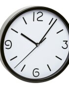 TFA Ceas analog silentios de perete cu capac din sticla cifre mari negru