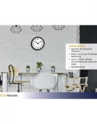 TFA Ceas analog silentios de perete cu capac din sticla cifre mari negru