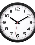 TFA Ceas analog silentios de perete cu capac din sticla cifre mari negru