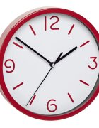 TFA Ceas analog silentios de perete cu capac din sticla cifre mari rosu