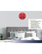 TFA Ceas de perete colorat analog creat de designer model Contour rosu