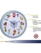 TFA Ceas de perete pentru copii silentios cu animale si cifre 3D Little Animals 60.3051.14