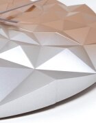 TFA Ceas geometric de precizie analog de perete creat de designer model Diamond roz auriu metalic