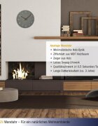 TFA Ceas silentios de precizie din lemn analog de perete design minimalist gri