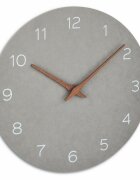TFA Ceas silentios de precizie din lemn analog de perete design minimalist gri
