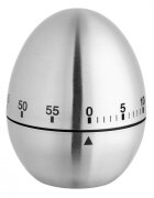 TFA Timer analog pentru bucatarie din otel inoxidabil EGG Argintiu