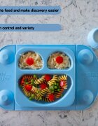 TIDY TOT Set pentru diversificare cu farfurie si gentuta pentru gustare albastru