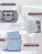 TIDY TOT Set pentru diversificare cu farfurie si gentuta pentru gustare sandmauve