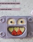 TIDY TOT Set pentru diversificare cu farfurie si gentuta pentru gustare sandmauve