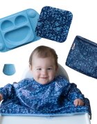 TIDY TOT Set premium pentru diversificare Fleur Jardin albastru