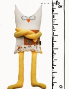 TIKNIK Papusa perna hand made pentru copii Bufnita Lulu 80 cm