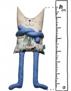 TIKNIK Papusa perna hand made pentru copii Motanul Felix 80 cm
