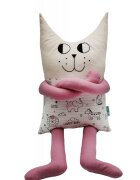 TIKNIK Papusa perna hand made pentru copii Pisica Fifi 80 cm