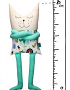 TIKNIK Papusa perna hand made pentru copii Pisica Mariuca 80 cm