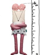 TIKNIK Papusa perna hand made pentru copii Soricelul Tik 80 cm